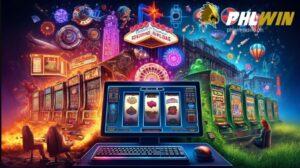 Symbolo ng Online Slot Games na nagpapakita na ang slot games ay malalaro kung saan man gamit ang kahit anong teknolohiya na nakikita sa laptop o mobile app.