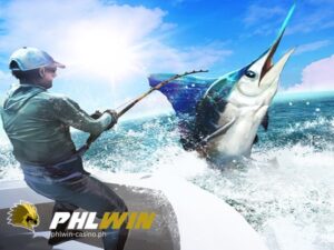 Ang pagfifishing ng lalaki na nakasumbrero ay talagang intense na nakikipag labanan sa napakalaking isda na may matulis na tusok sa nguso nakikipag labanan sa pang huhuli ito ang kakaiba sa paglalaro sa online fishing nakikipag labanan ka nalang sa iyong mobile phone.